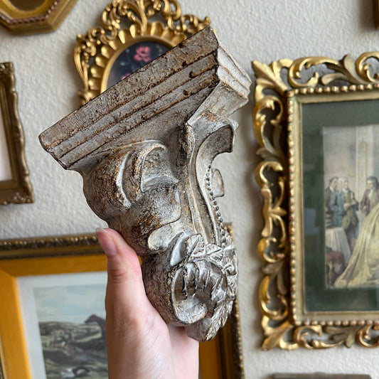 Vintage style ornate corbel wall shelf