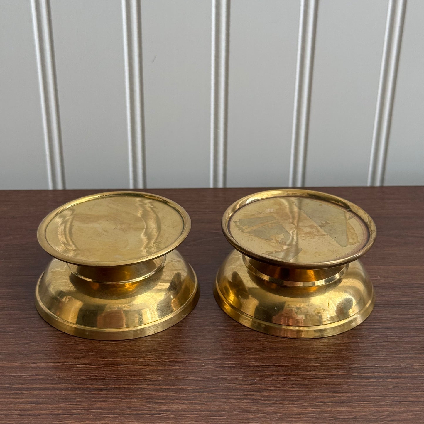 Metal Brass set of candle holders