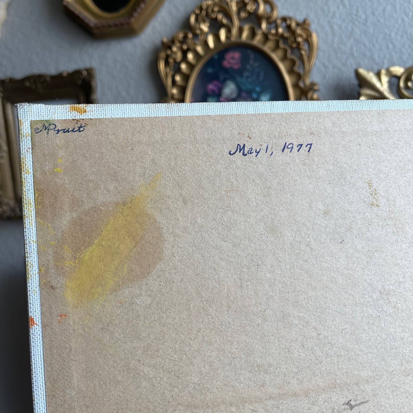 Vintage signed 1977 Man portrait painting