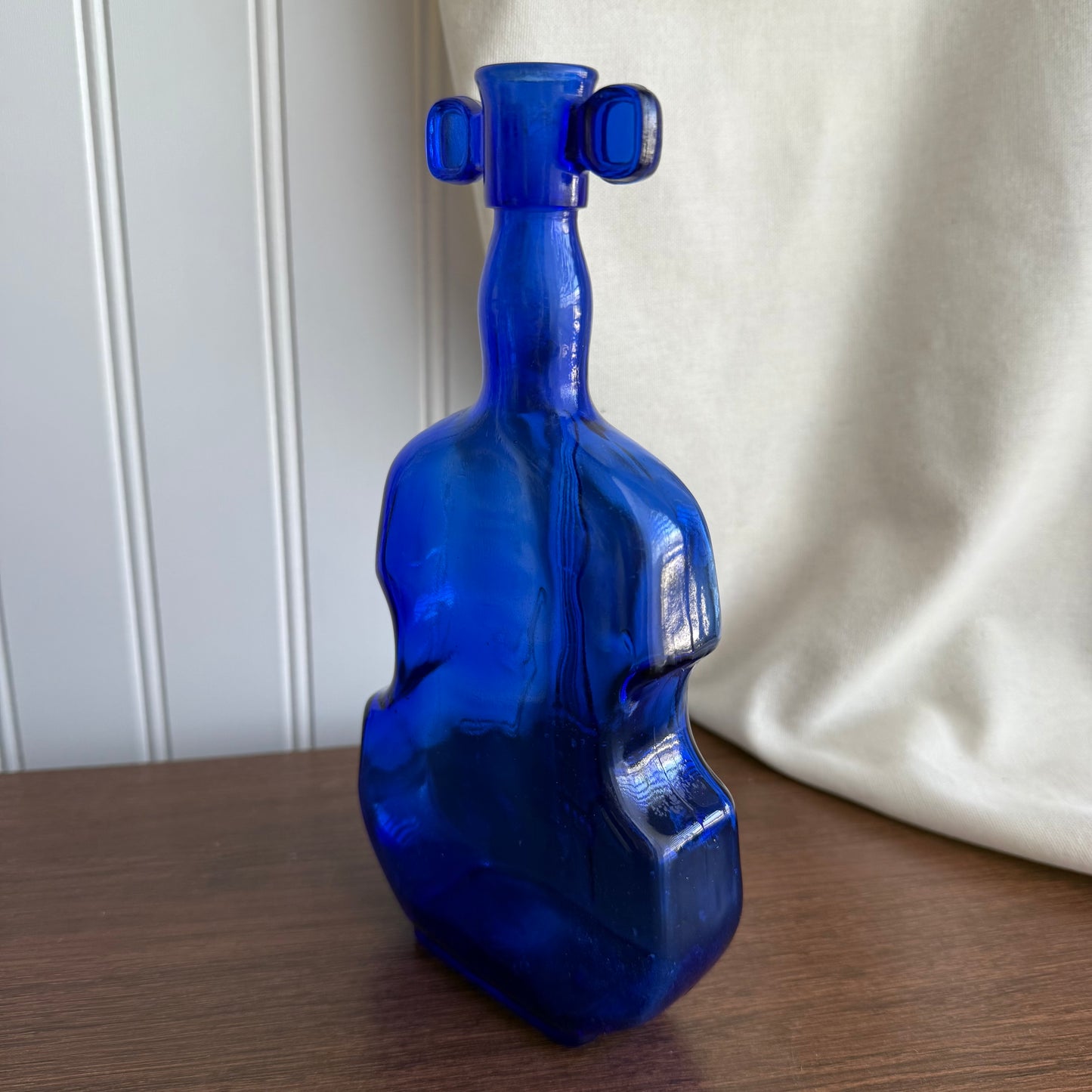 Cobalt Blue Glass Violin Bottle