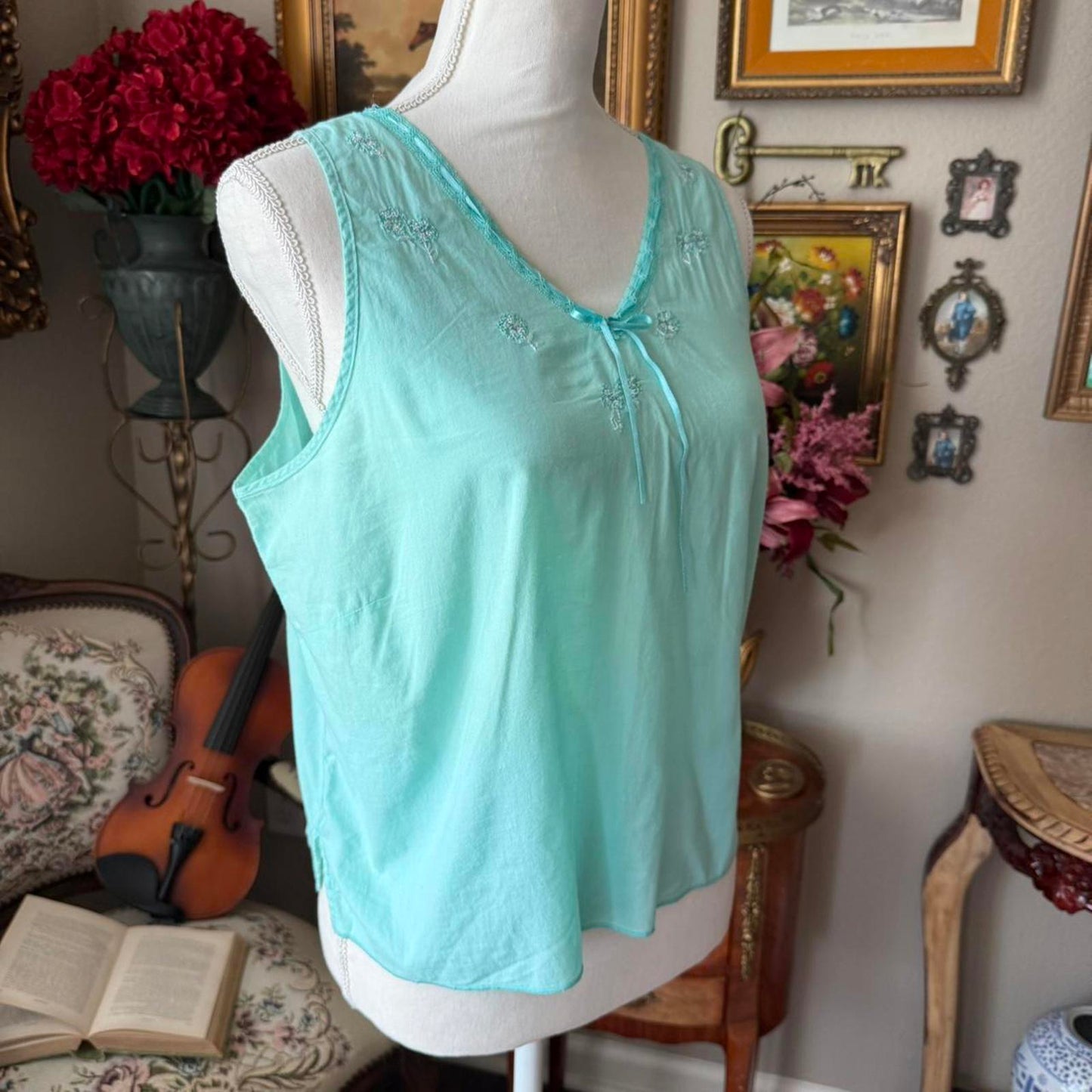 Secret Treasures Women's Blue/Green Pajama