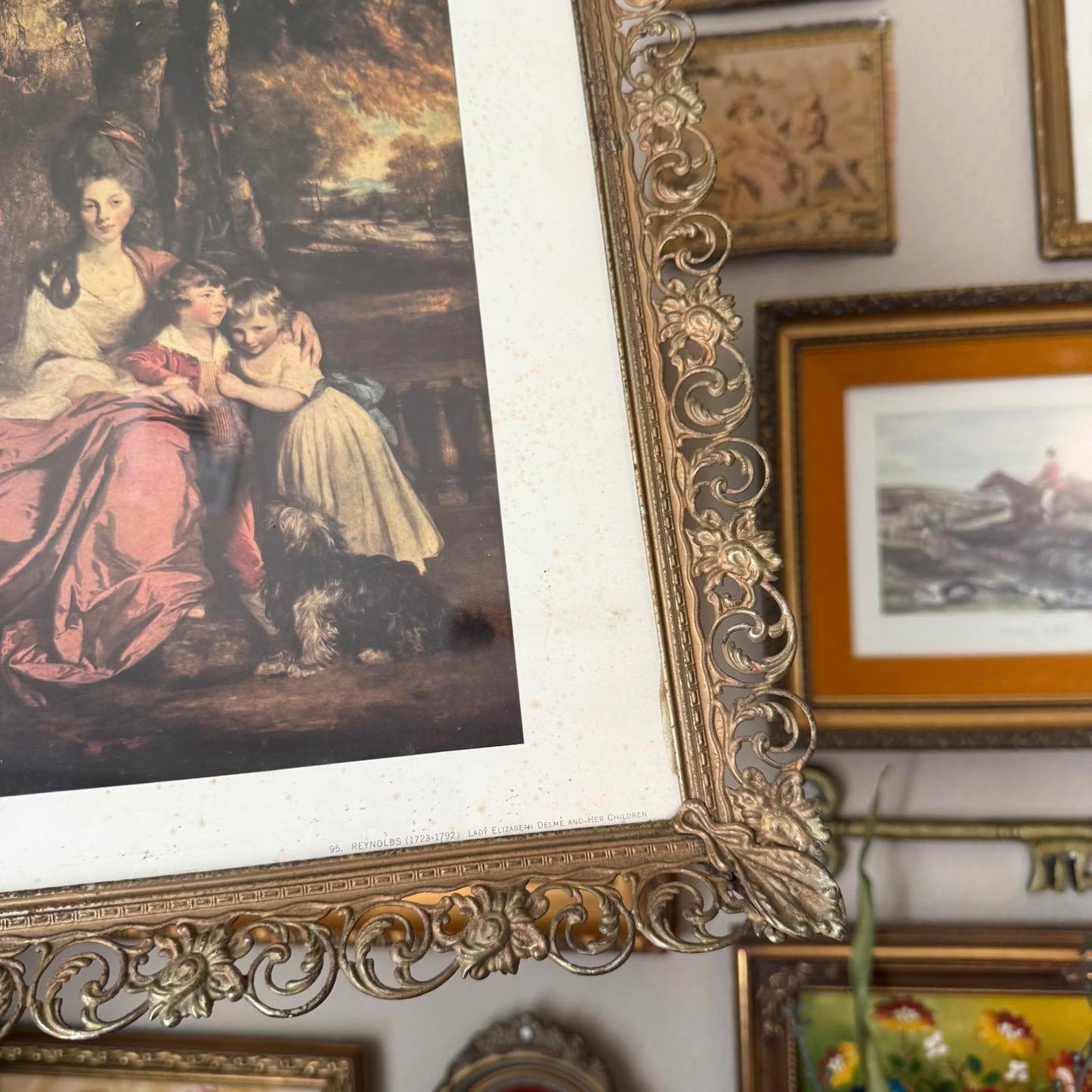 Vintage Lady Print in Gold Metal Frame