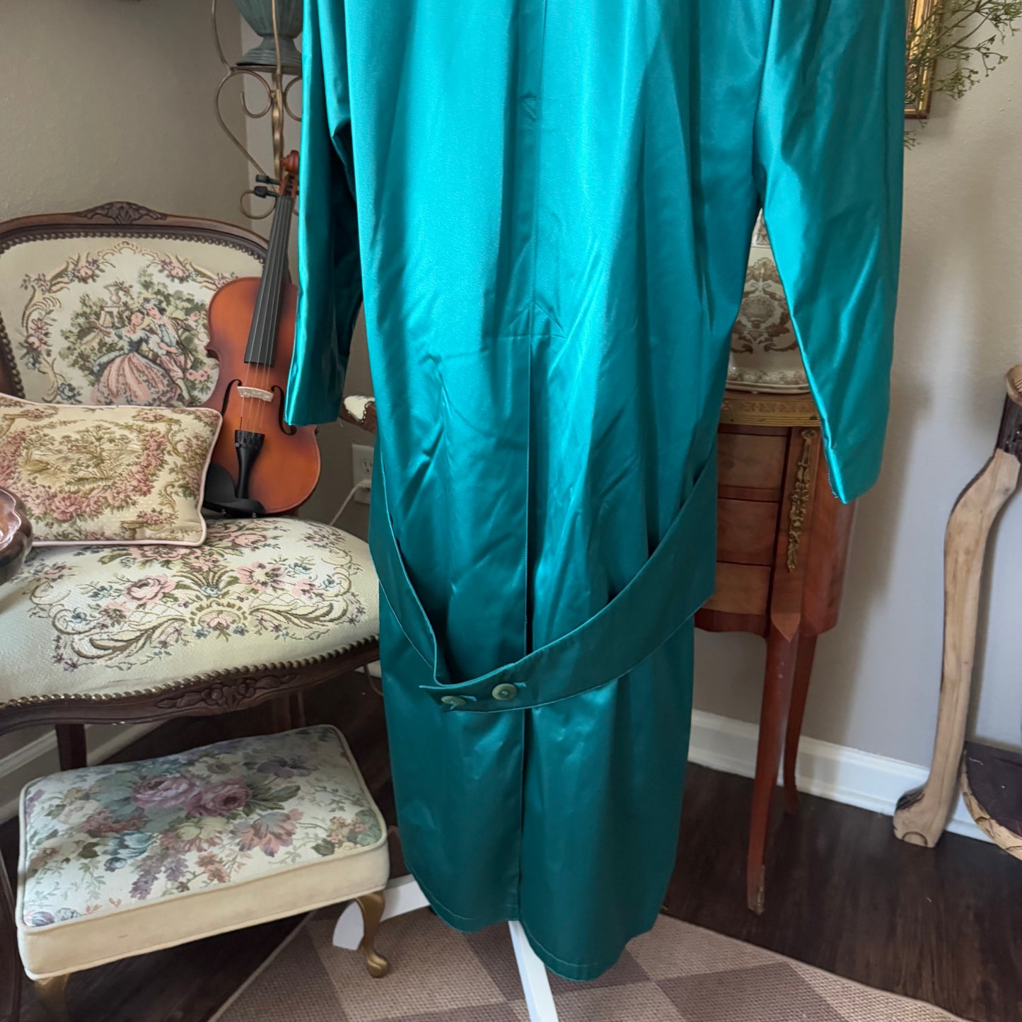 Vintage Turquoise Trench Coat