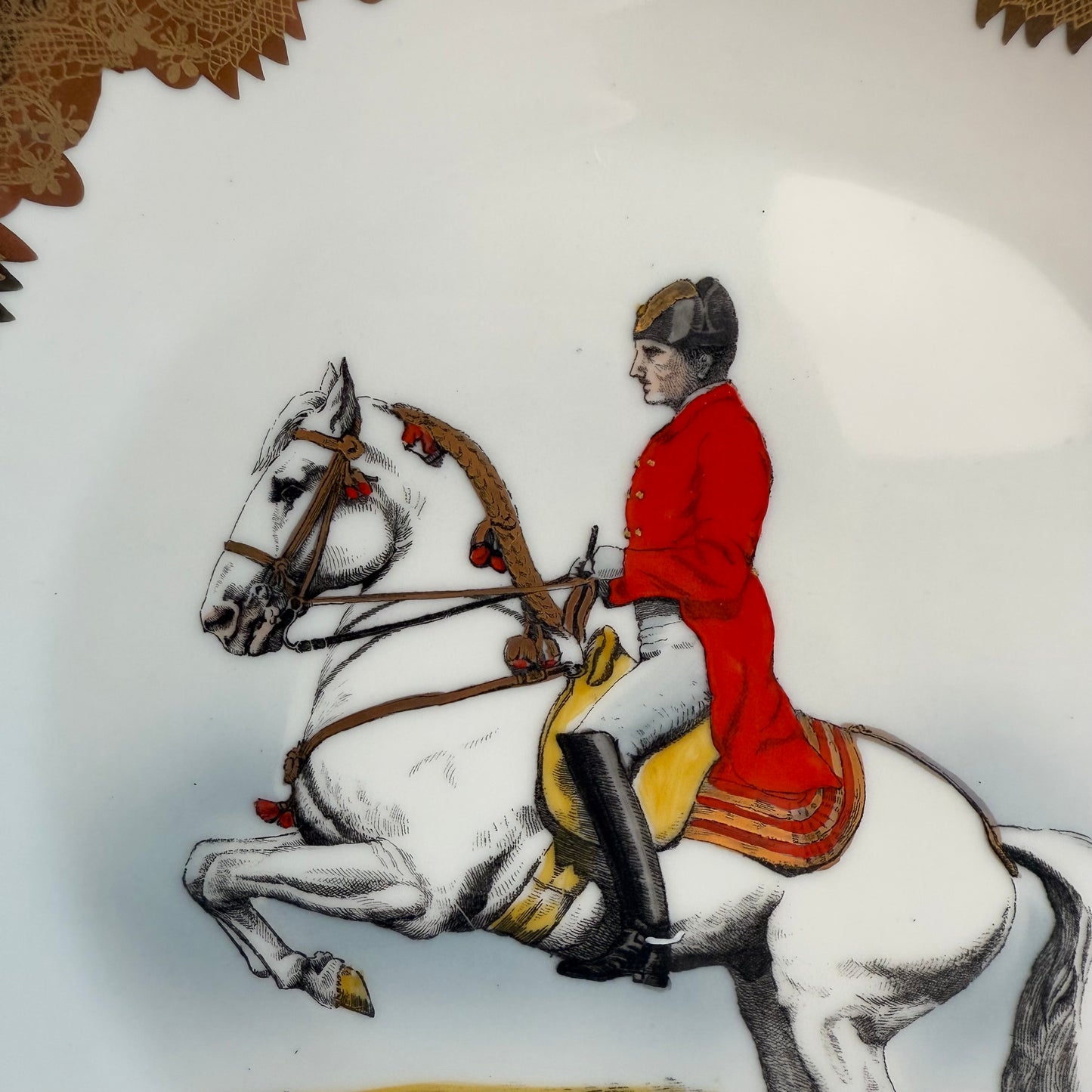 Handbemalt Man riding a Horse Plate