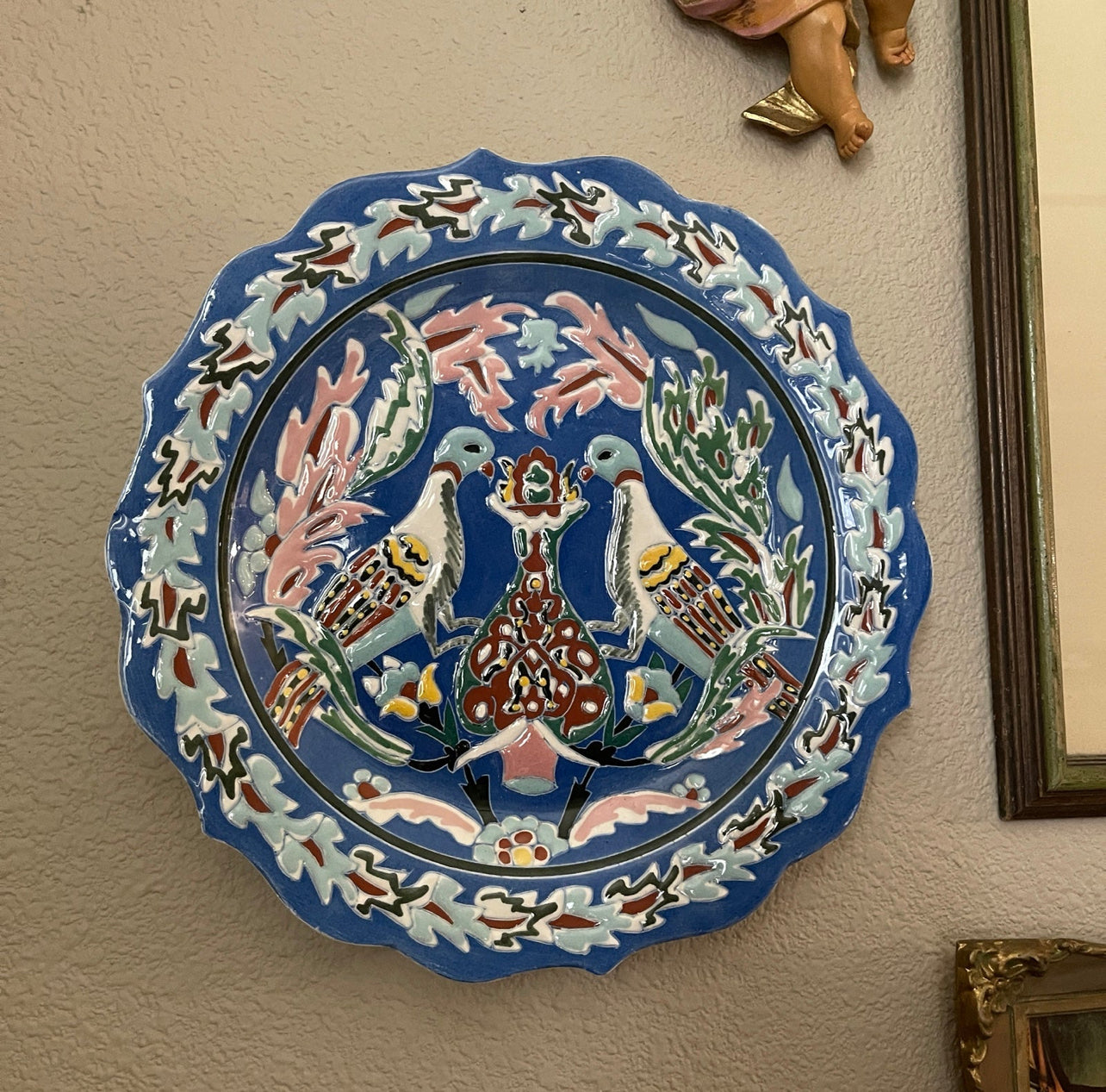 Vintage Turkish ceramic hand painted plate
