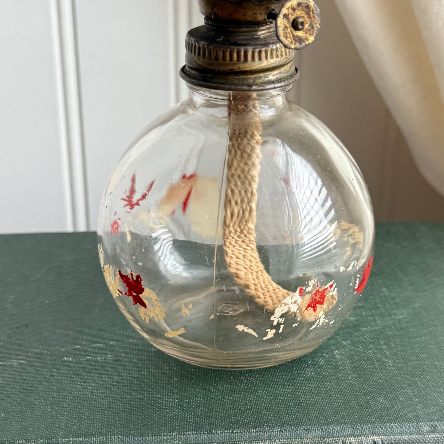 Vintage Miniature Mini Oil Lamp Clear Glass