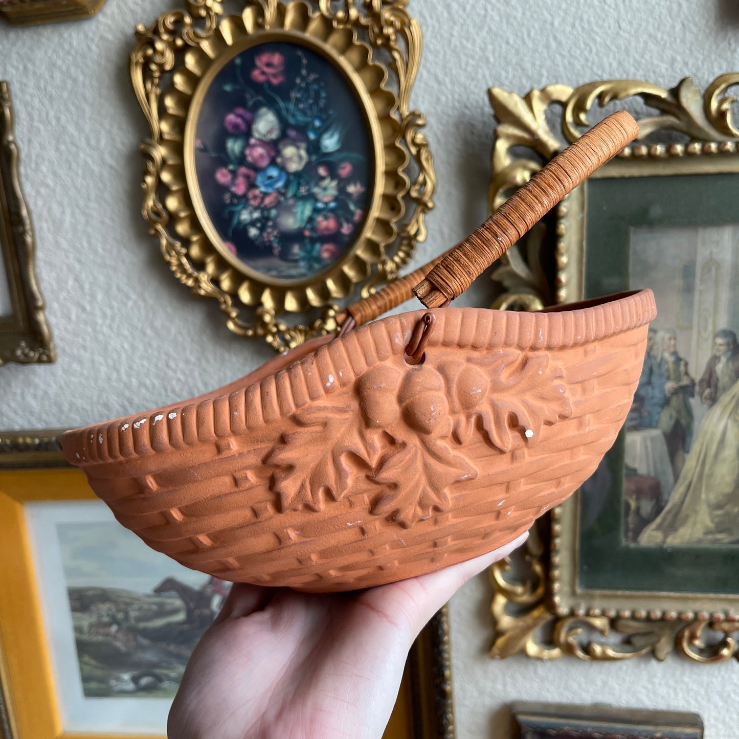 Teleflora Clay Terracotta Basket Pottery