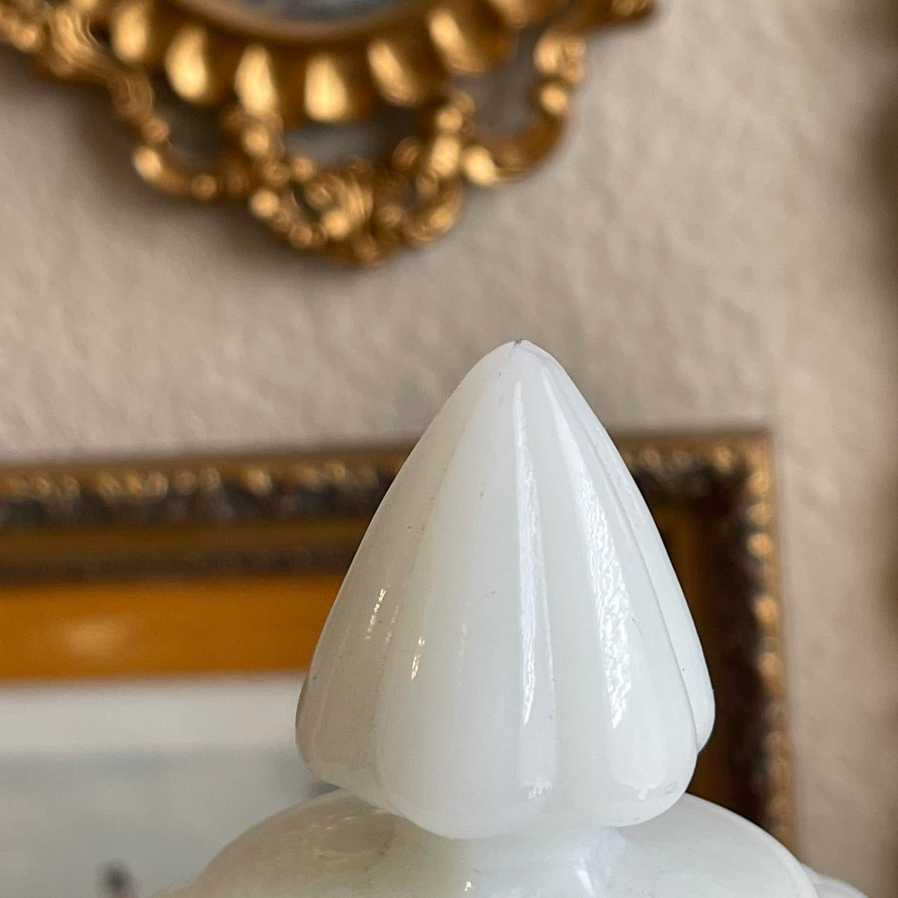 Vintage Milk Glass Covered Dish