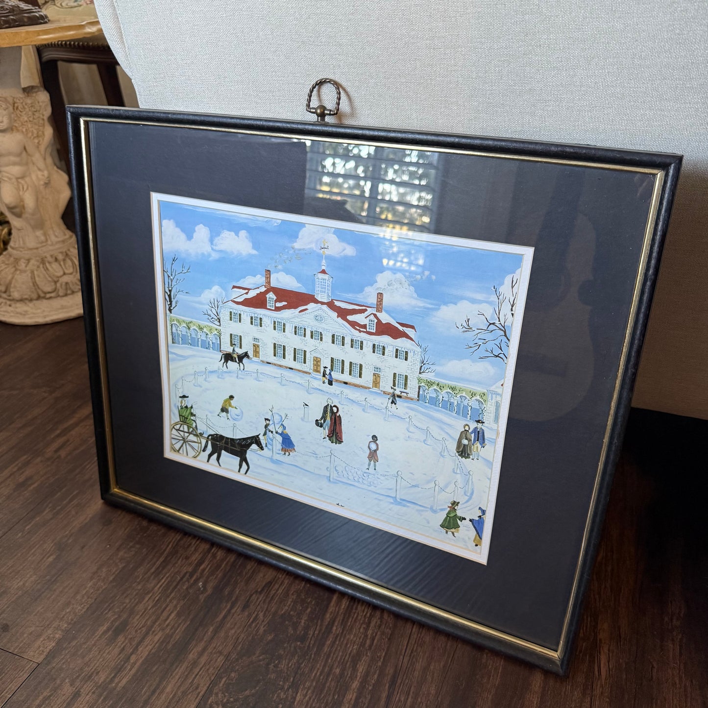 Vintage George Washington's Mount Vernon scenery Print Framed