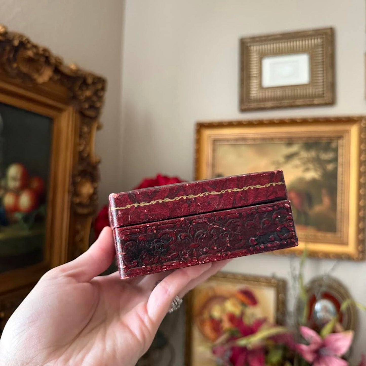 Vintage Wooden Italian Trinket Box