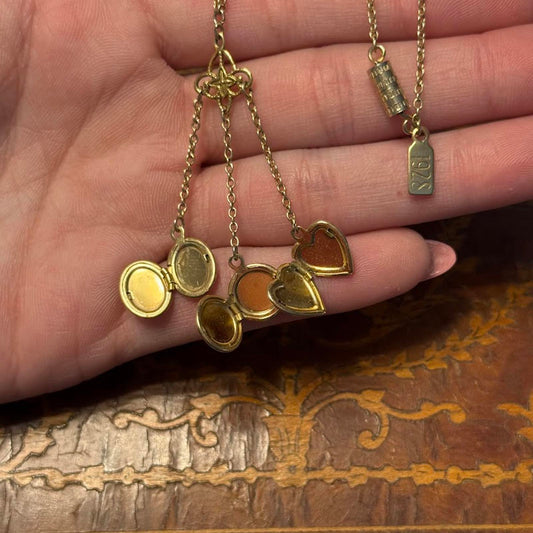 Vintage 1928 3 lockets necklace