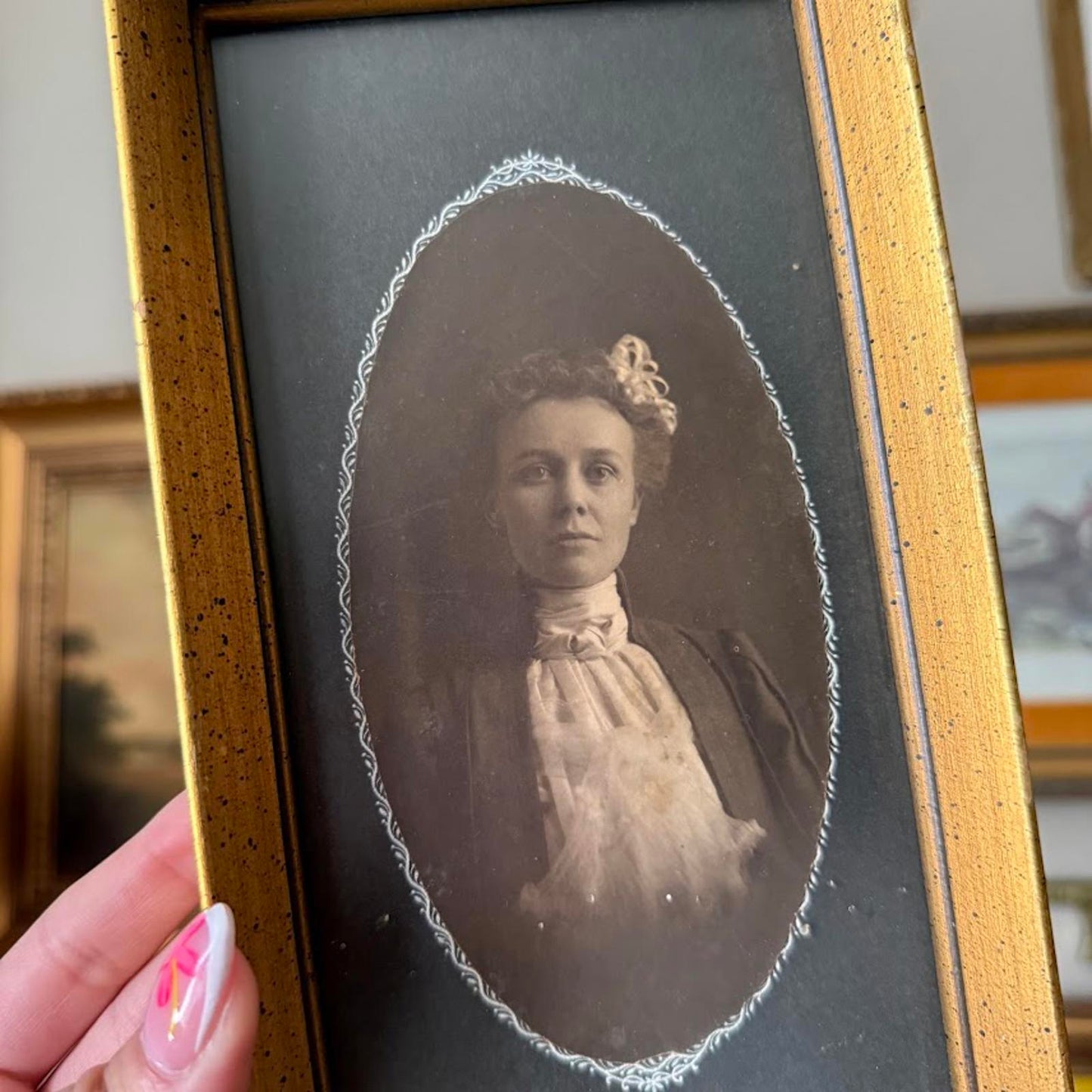 Vintage Woman in Gold Frame