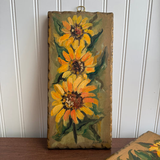 Handpainted Sunflower Wall Plaques Set