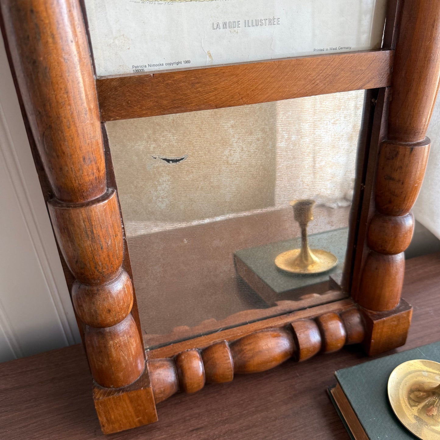 Vintage currier and Ives Ladies Print Mirror Framed