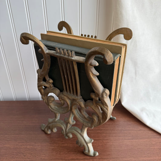 Vintage bronze Harp Music Sheet Holder