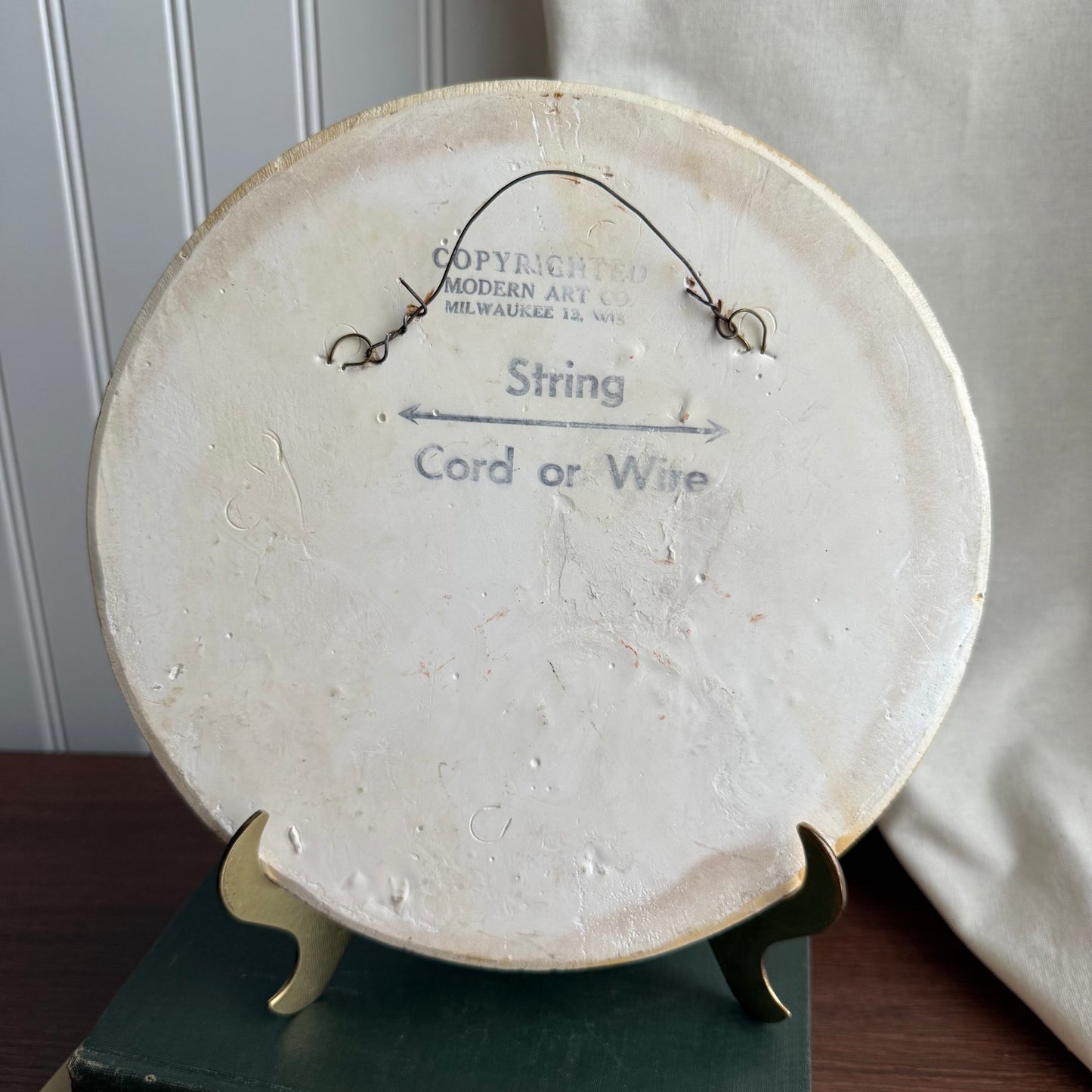 Vintage Plaster Chalkware Flower Plaque