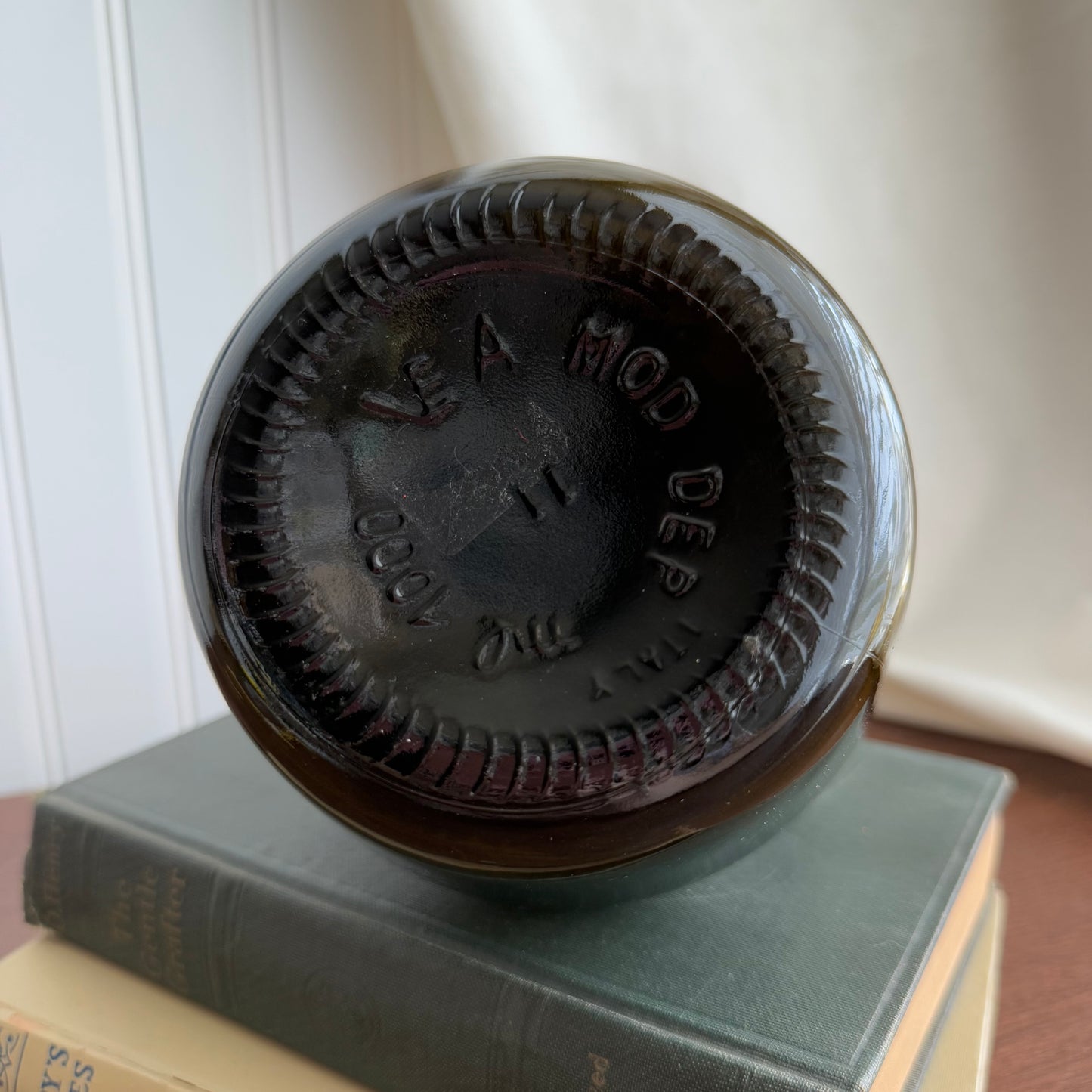 Italy Deep Brown Amber Glass Jug