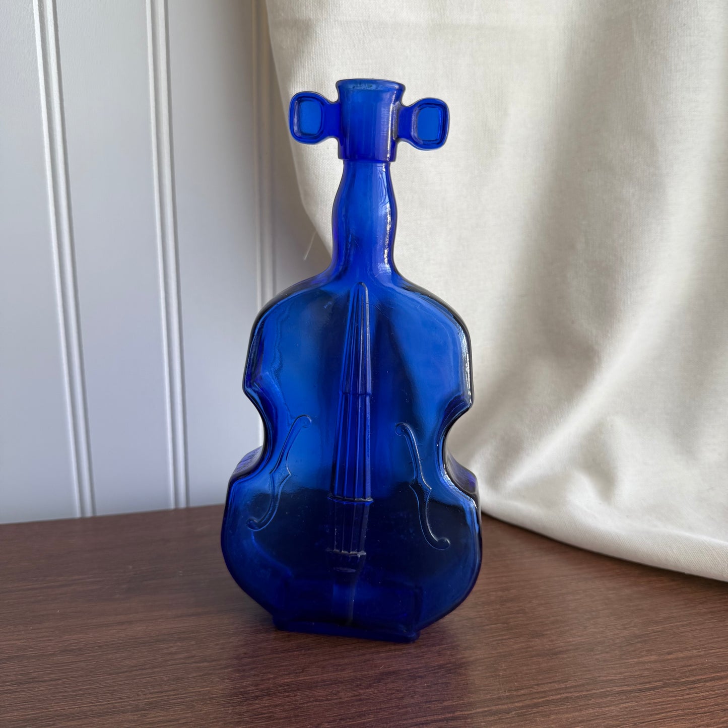 Cobalt Blue Glass Violin Bottle