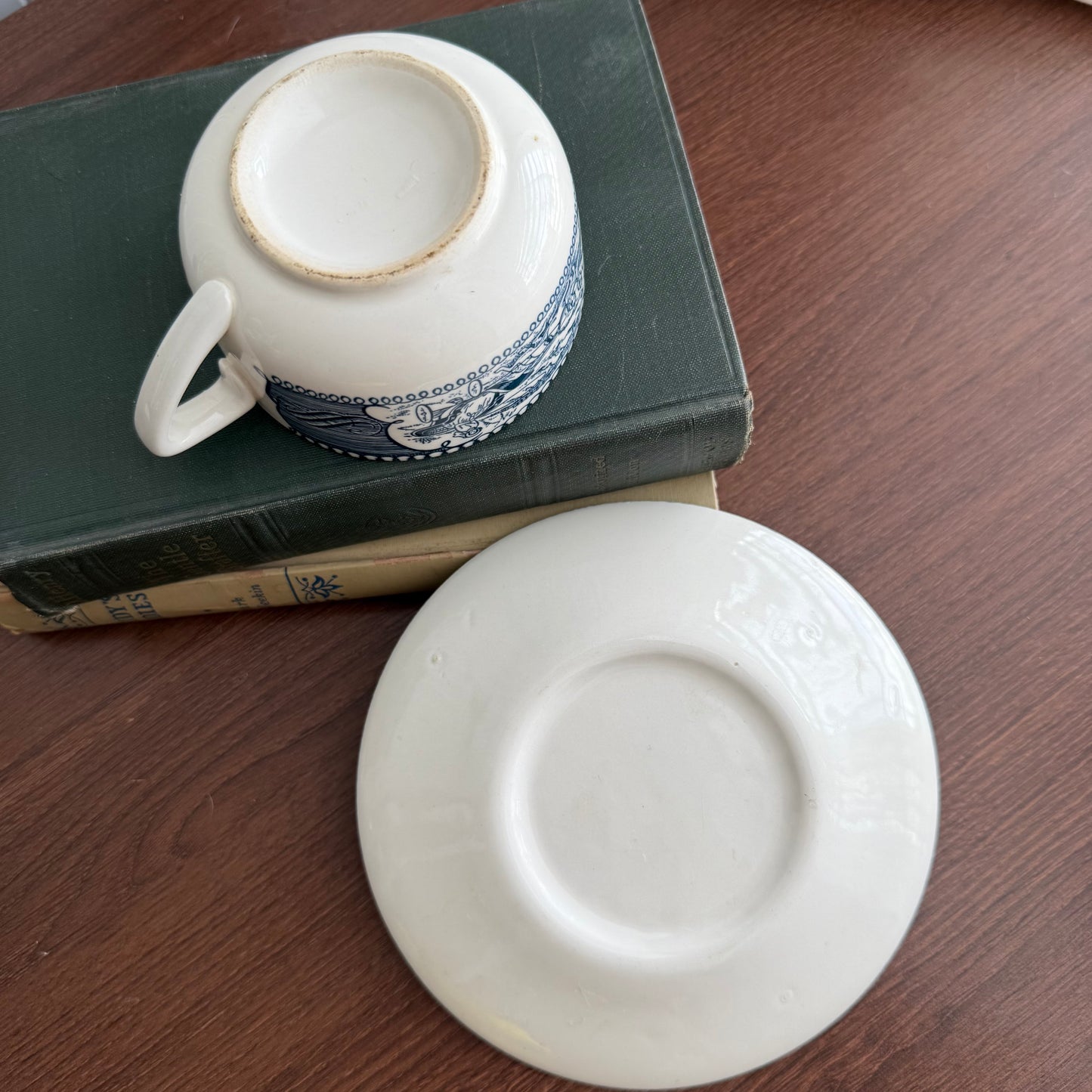 Vintage Currier and Ives Tea Cup & Saucer