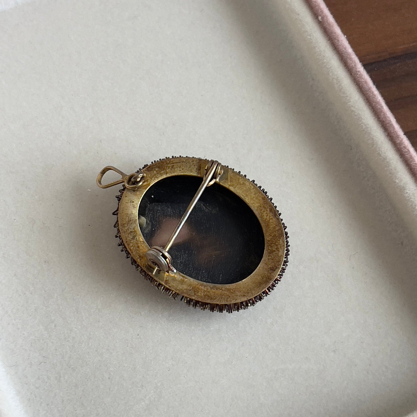 Vintage antique silver Mother of Pearl Carved Cameo brooch & pendant