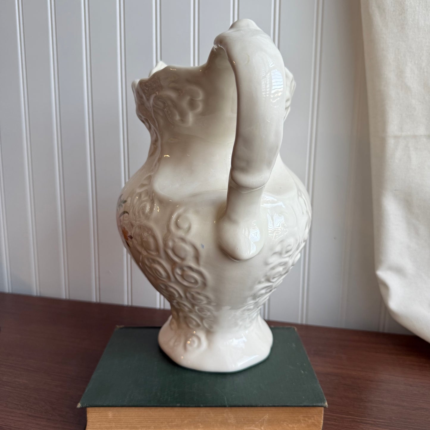 Porcelain flower Pitcher Jug in cream color