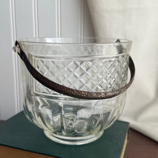 Vintage Diamond Pattern MCM Pressed Ice Bucket