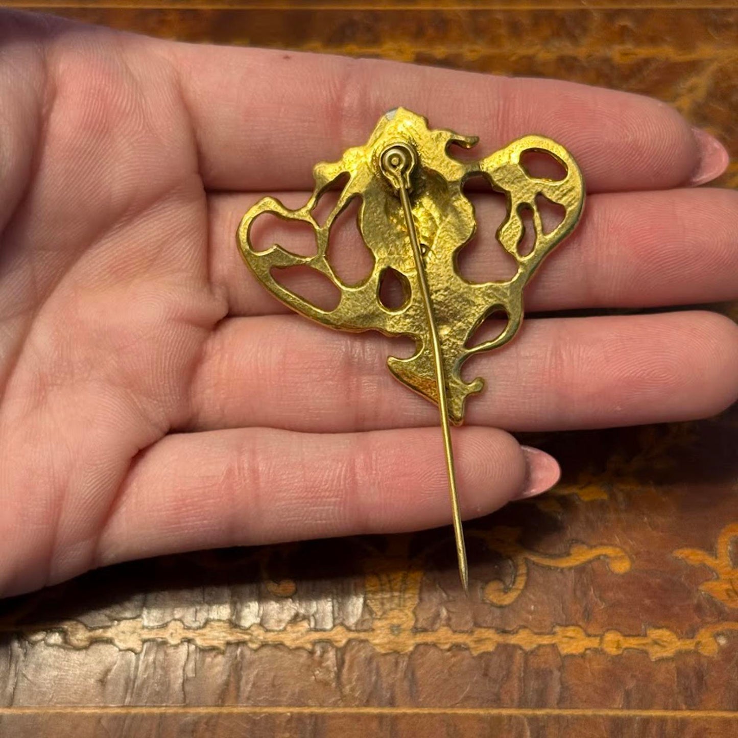 Vintage Art Nouveau Lady Pin