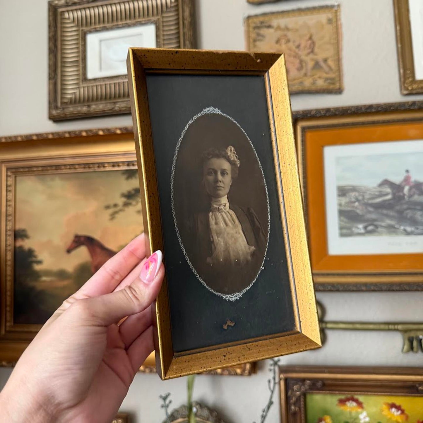 Vintage Woman in Gold Frame