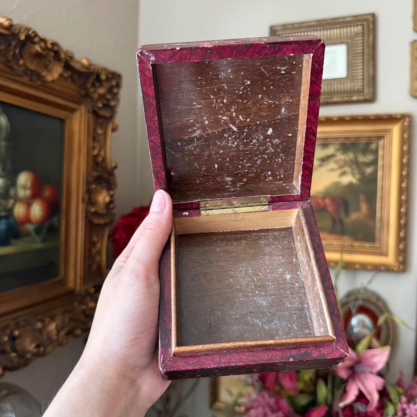 Vintage Wooden Italian Trinket Box