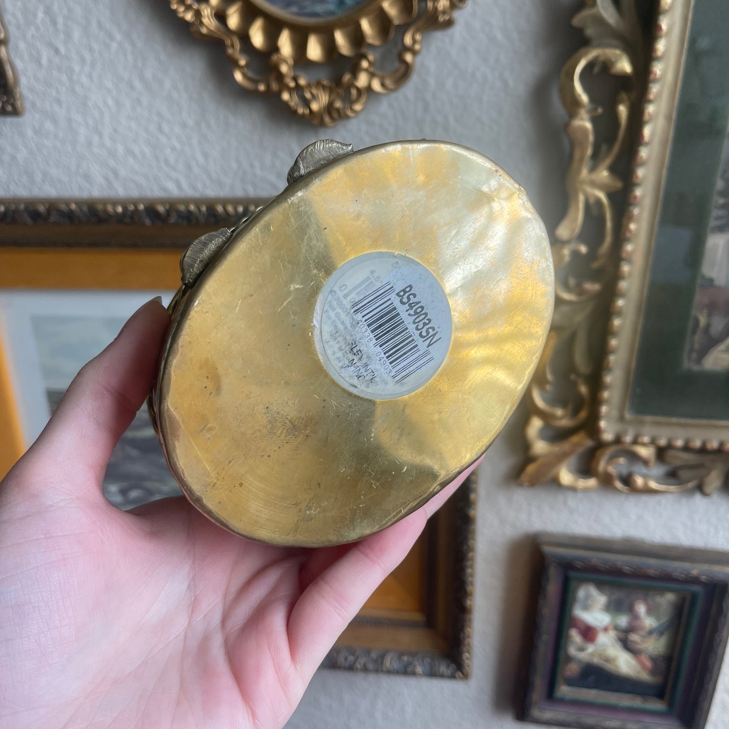 Vintage small Brass Planter with Brass Rope & Tassels details
