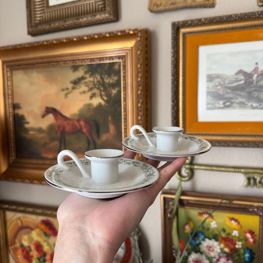 Vintage Mikasa Candle Holder Fine China Montclair Pattern set of 2