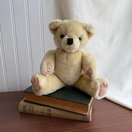 Vintage Jointed Posable Beige Plush Teddy Bear