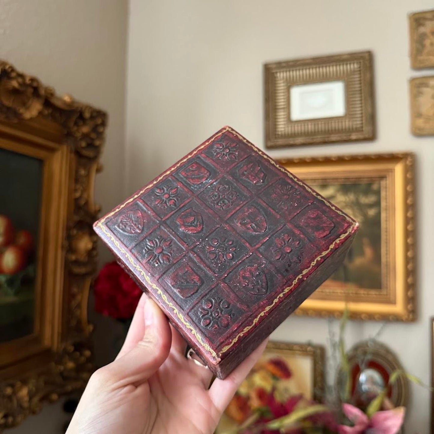 Vintage Wooden Italian Trinket Box