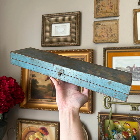 Vintage Rectangle Metal Tool Box