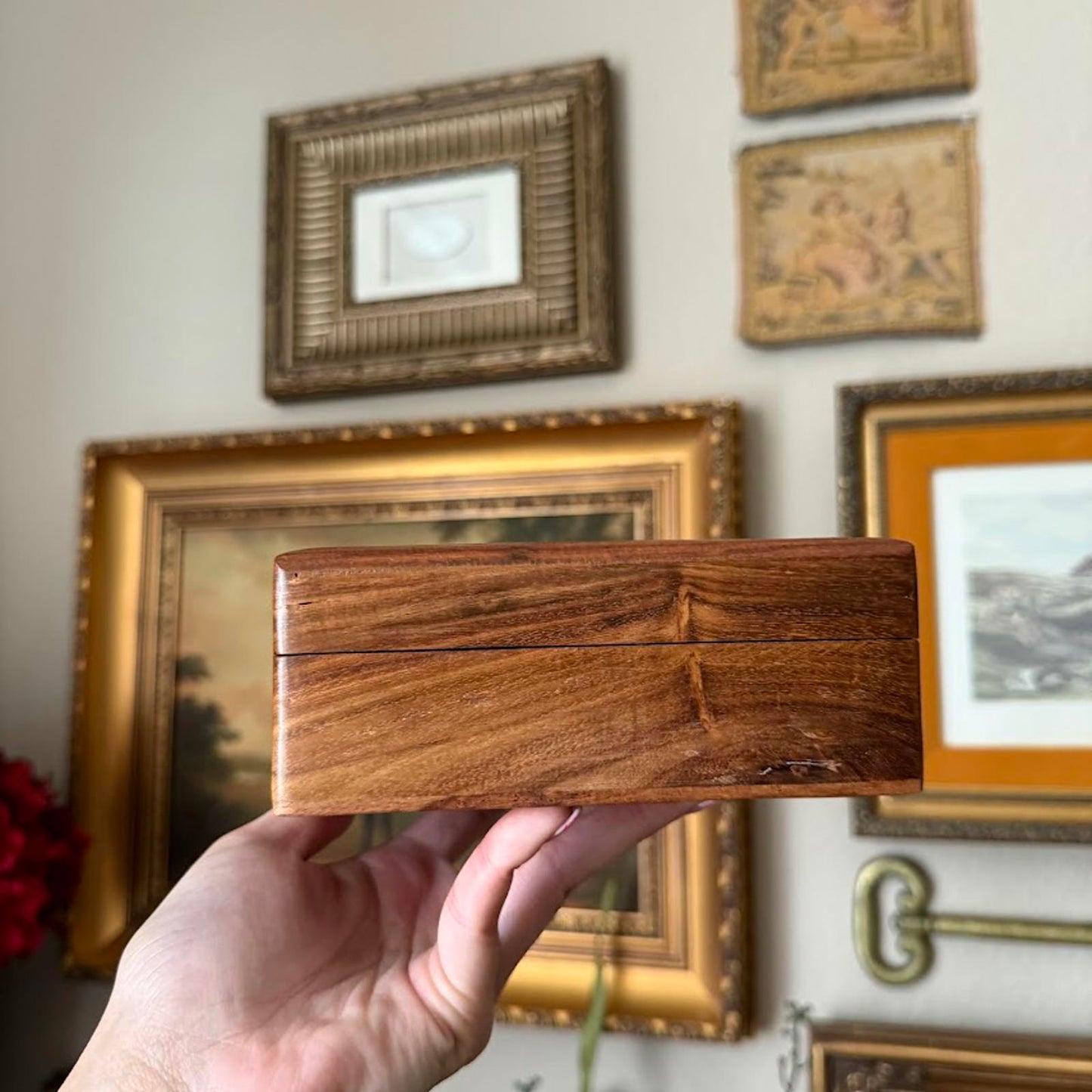 Vintage Hand Carved Wooden Box