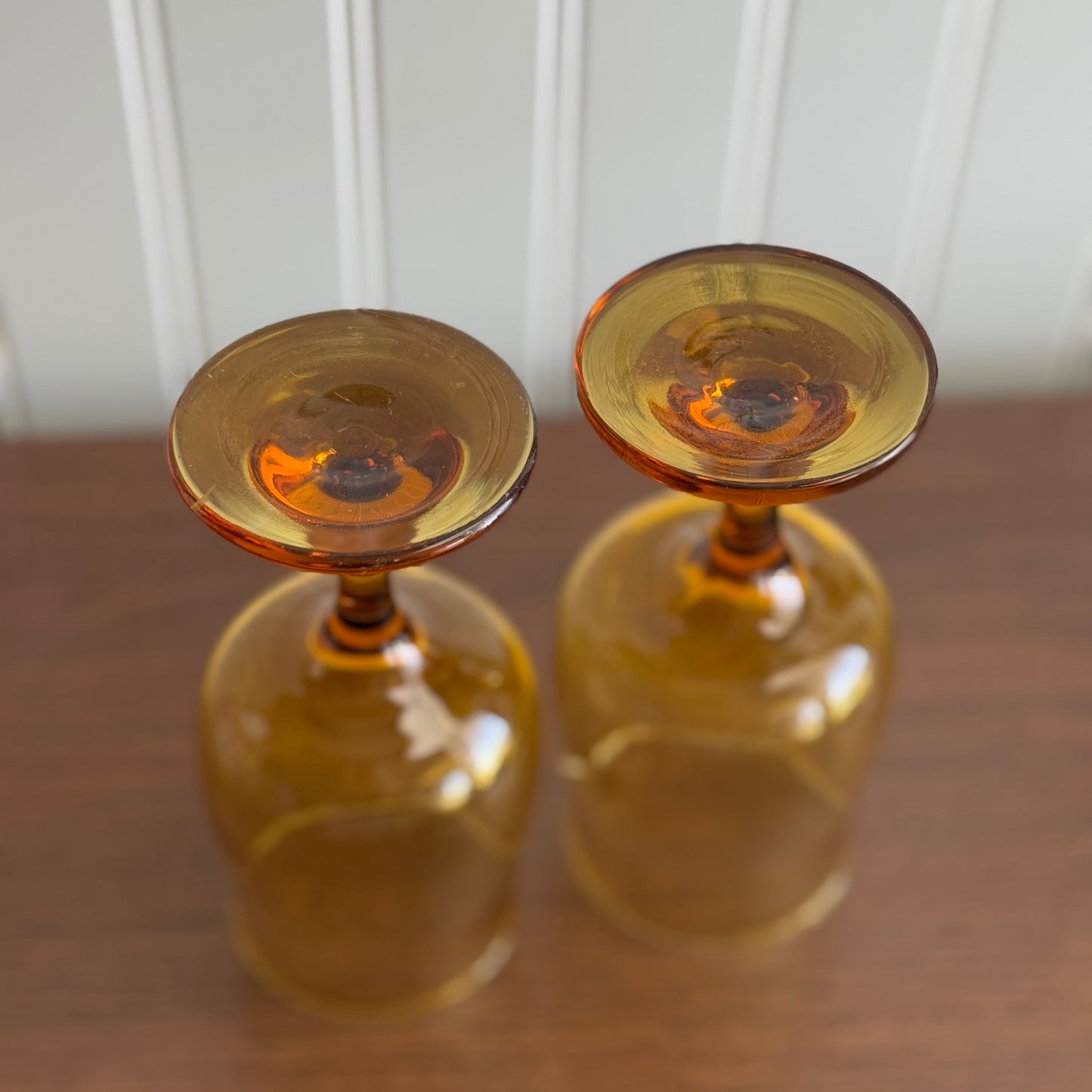 Libbey amber yellow wine glass