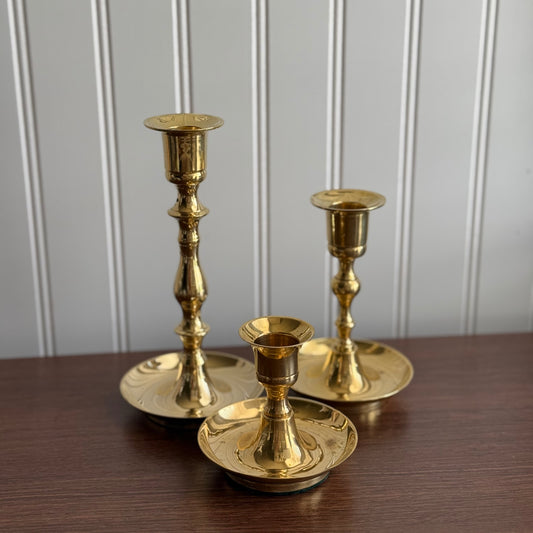 Set of 3 Gold candleholders Made in India
