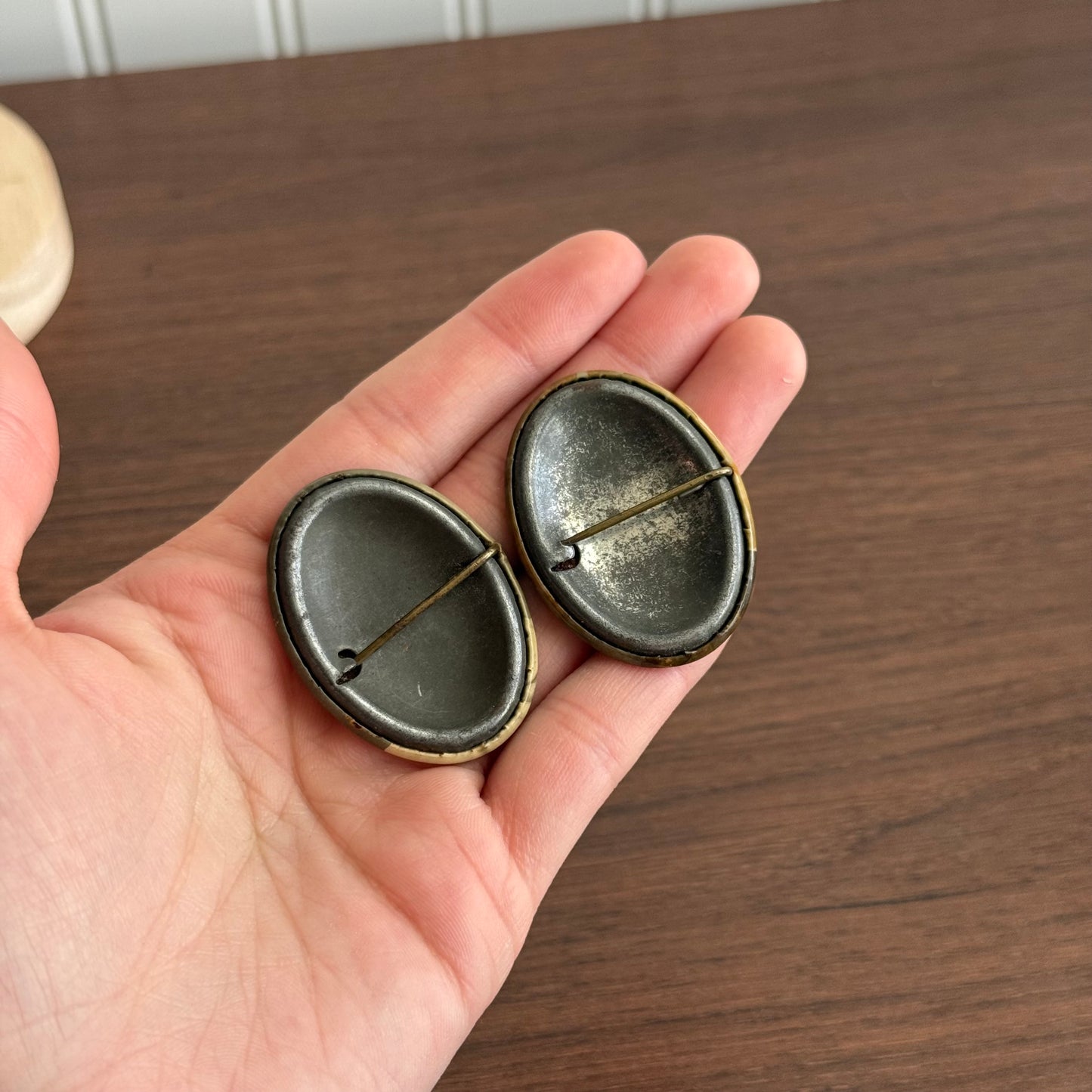 Vintage Antique Portrait Oval Pins Set