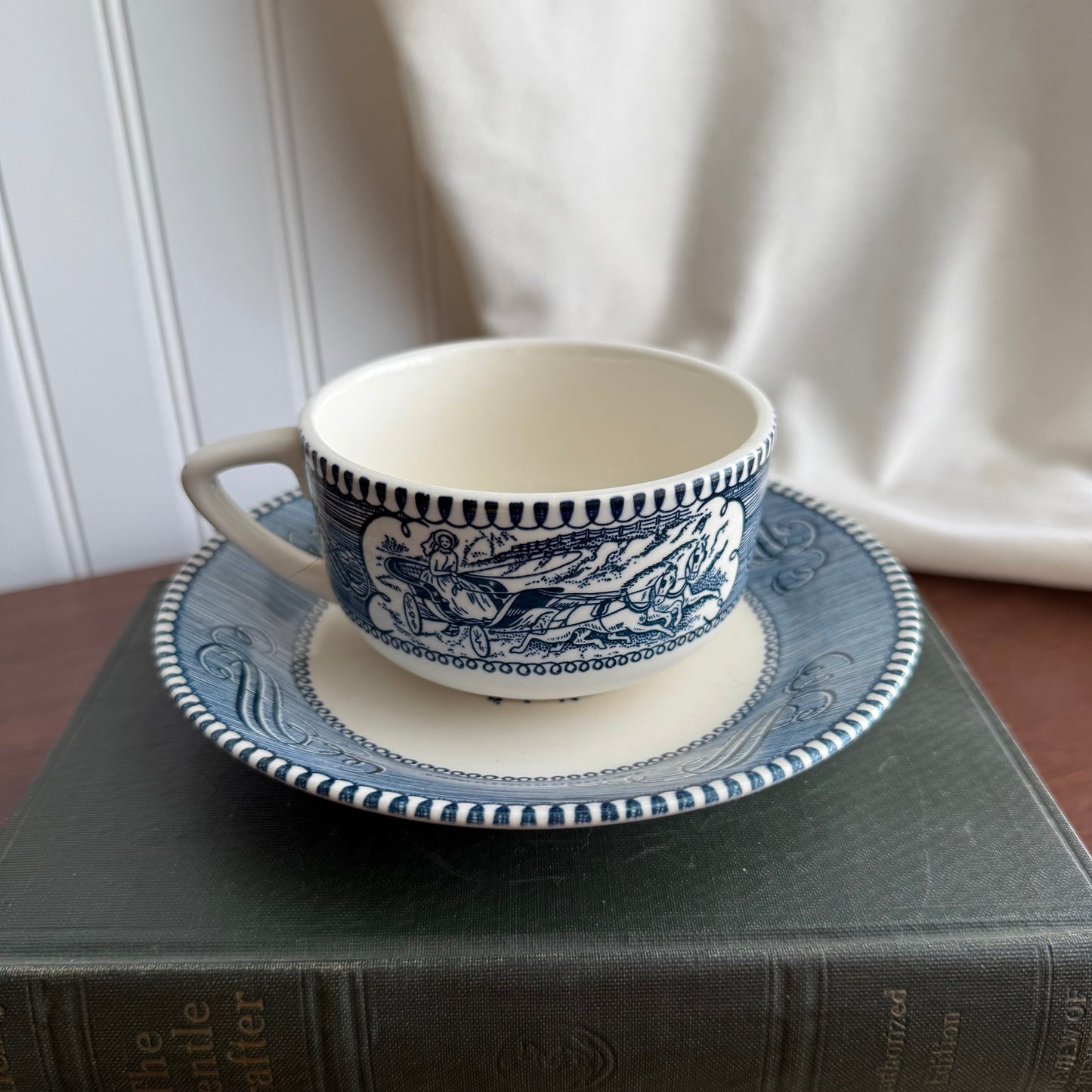 Vintage Currier and Ives Tea Cup & Saucer