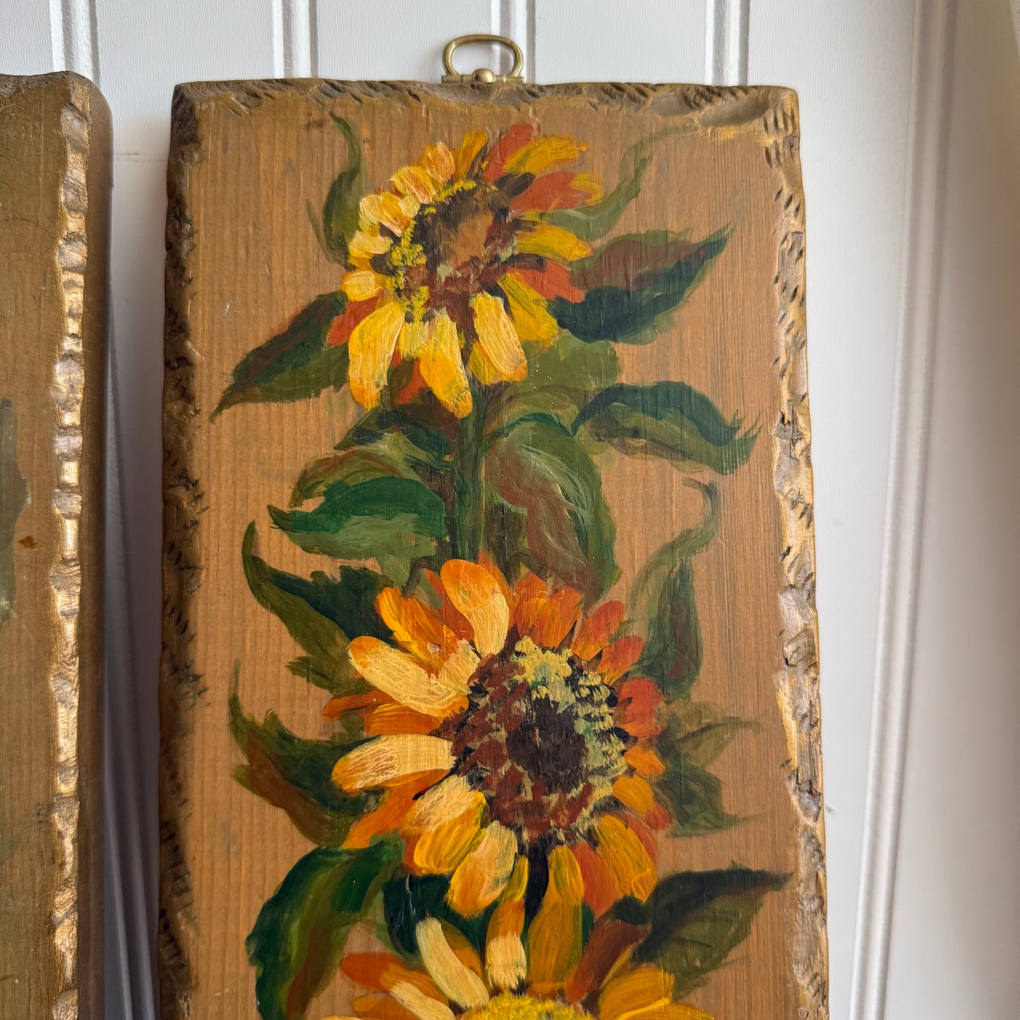 Handpainted Sunflower Wall Plaques Set
