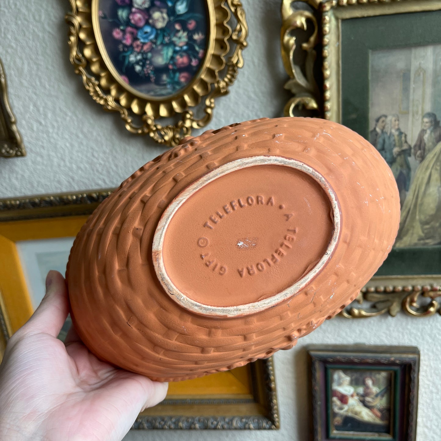 Teleflora Clay Terracotta Basket Pottery
