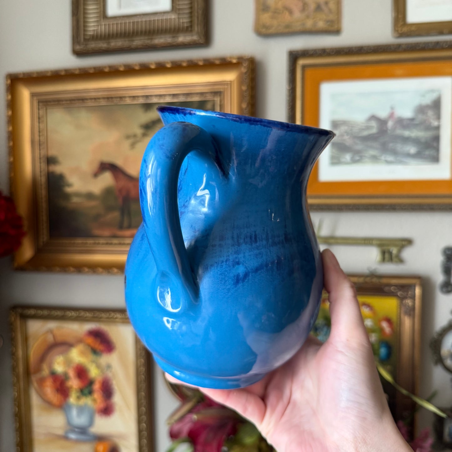 Italy Blue Glazed Pitcher