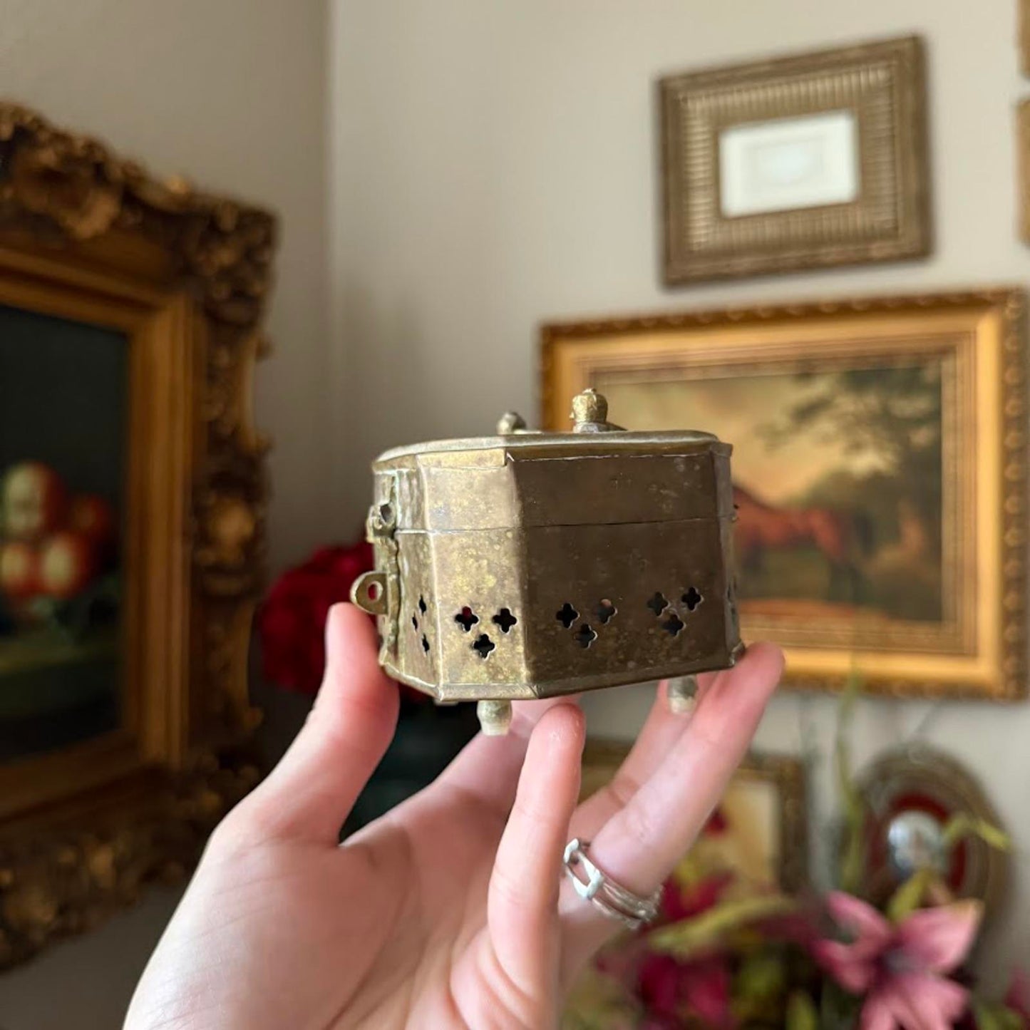 Vintage Brass Cricket Box