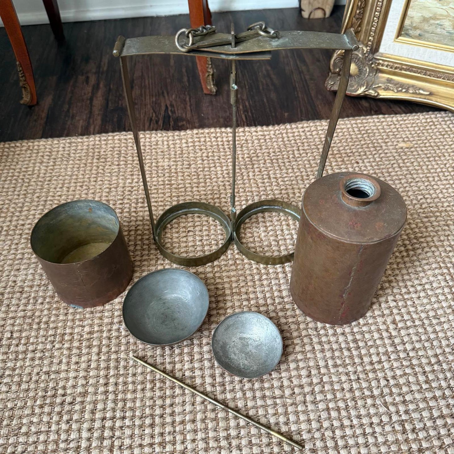 Vintage Brass Metal Canister Set
