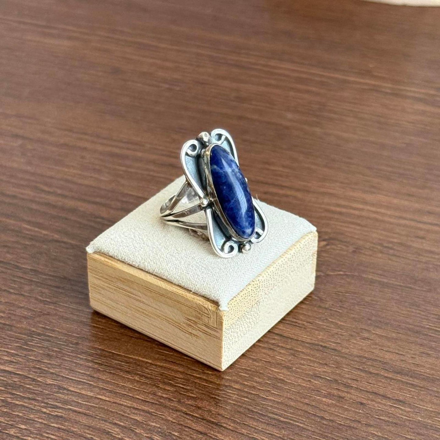 Sterling silver lapis lazuli ring ring