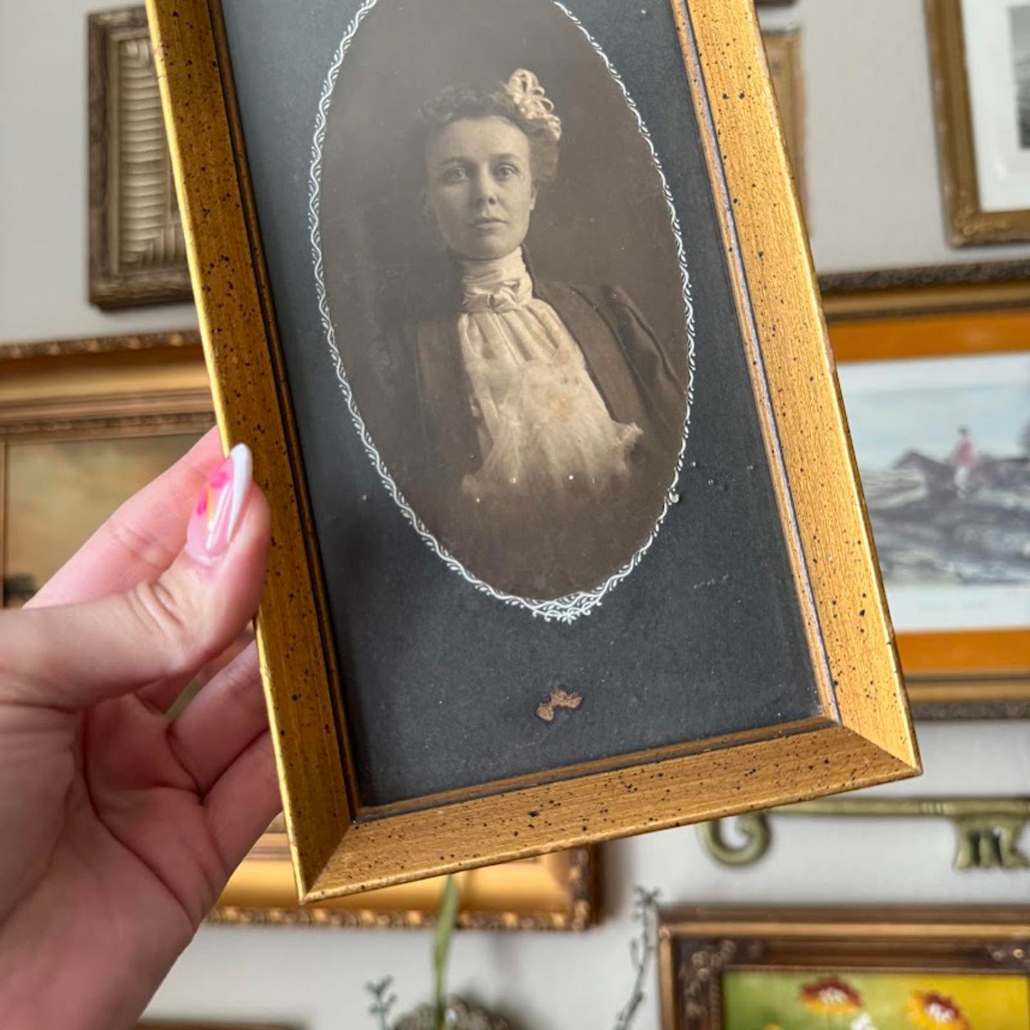 Vintage Woman in Gold Frame