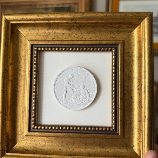 Vintage Style Plaster Intaglio Framed