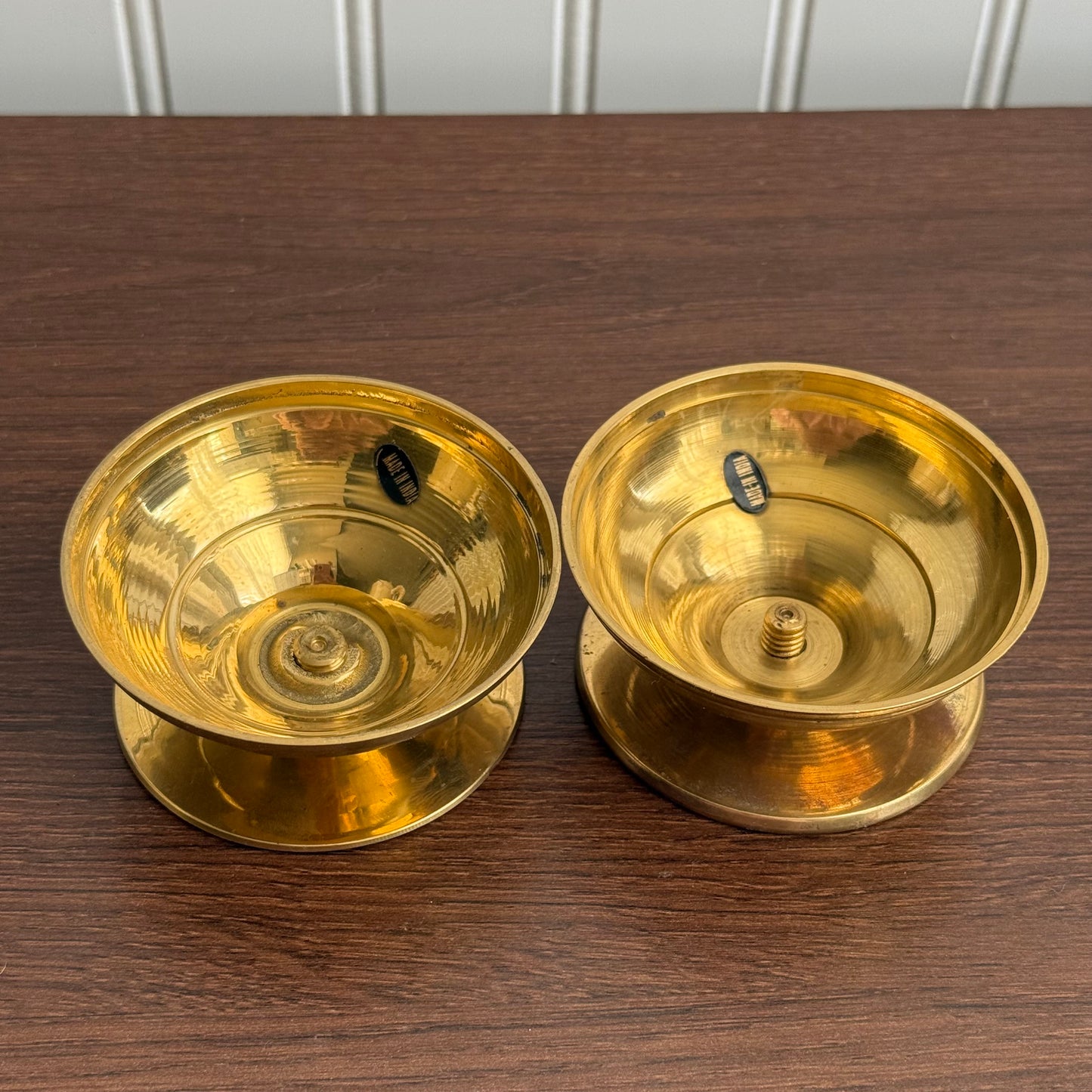 Metal Brass set of candle holders