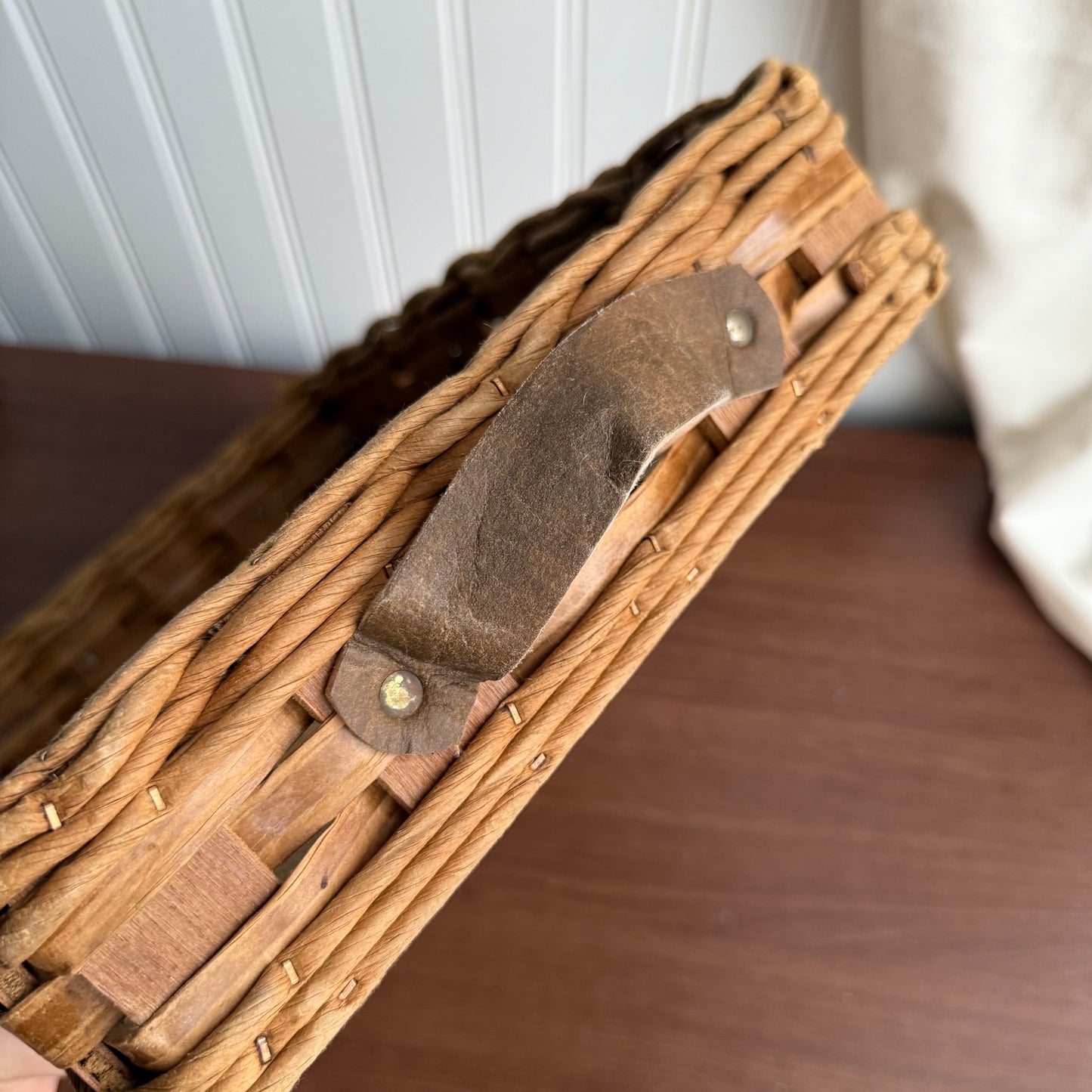 Pyrex Travel Serving Cork and Woven Wicker Tray