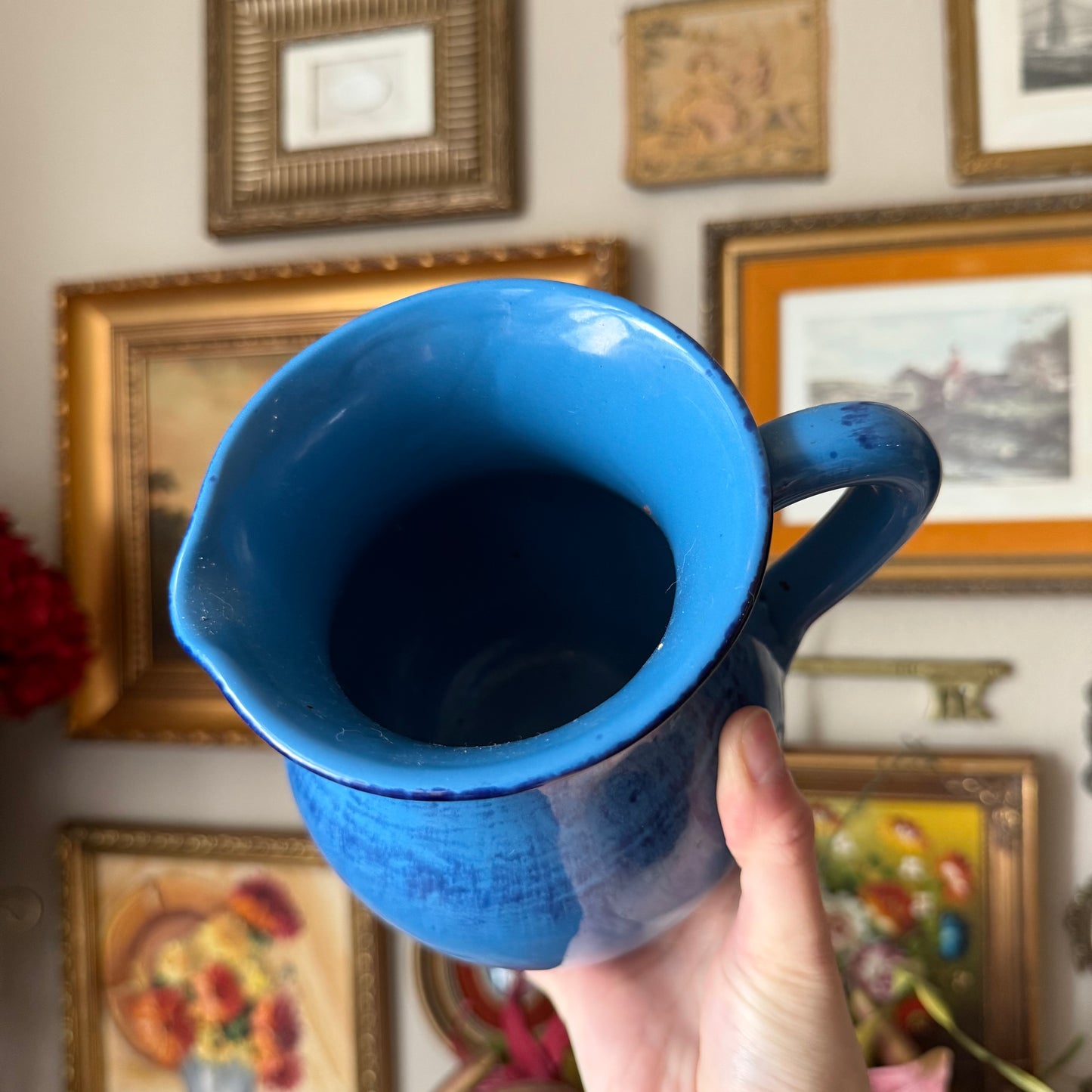 Italy Blue Glazed Pitcher